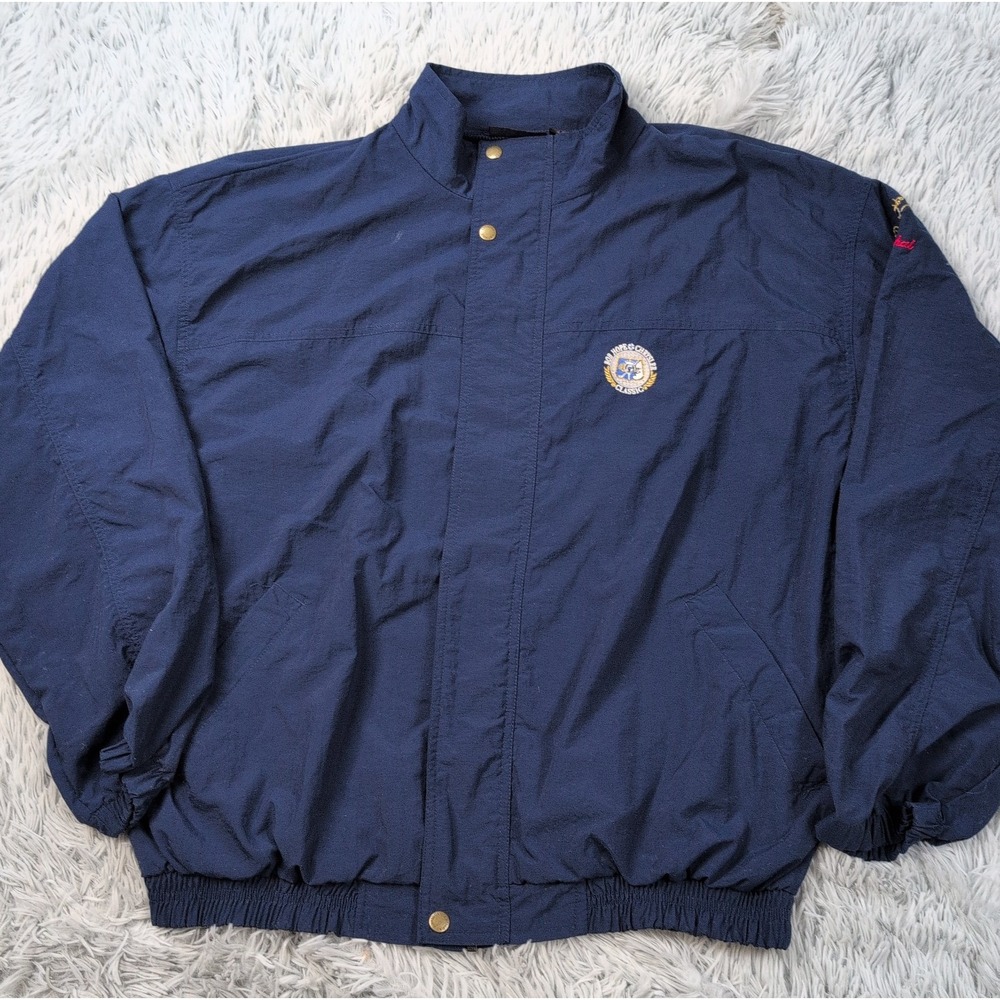 Vintage Antigua Jacket Mens XL Blue Windbreaker Bob Hope Classic Chrysler